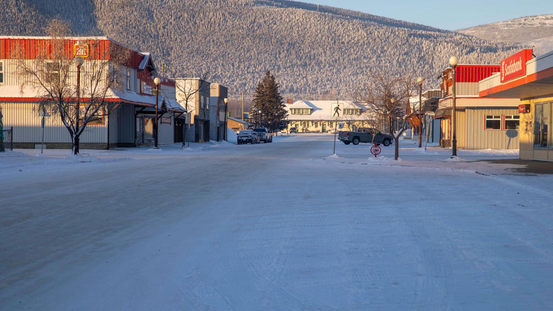 downtown McBride street in winter