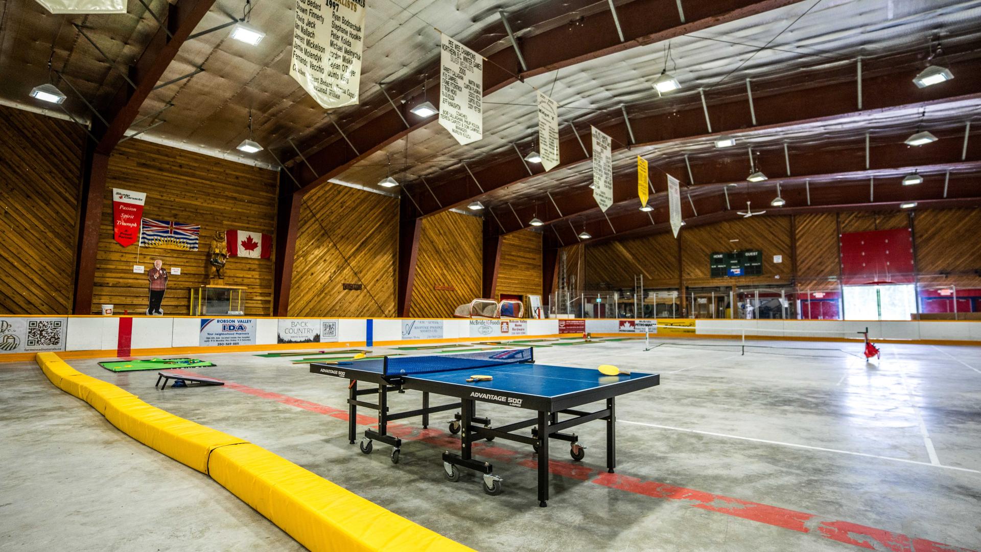 arena with ping pong table