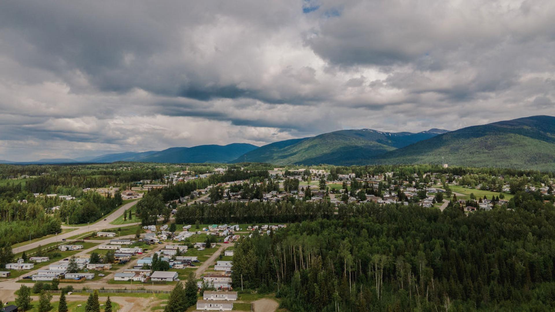 an aerial shot of the District of Mackenzie