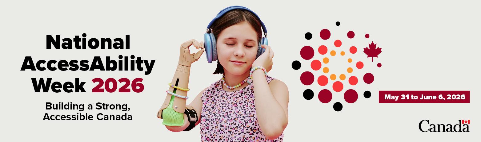 National AccessAbility Week poster with a young girl 